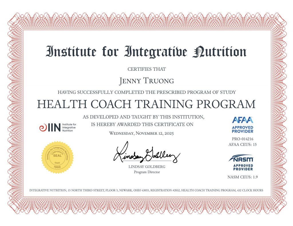 Chứng chỉ IIN — Jenny Truong